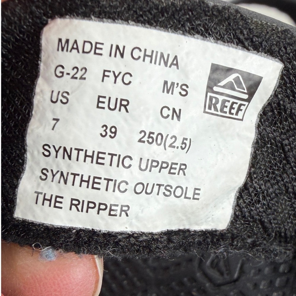 Reef The Ripper Mens Flip Flops Black Grey Thong Sandals Size 7 G-22 FYC - Picture 6 of 7